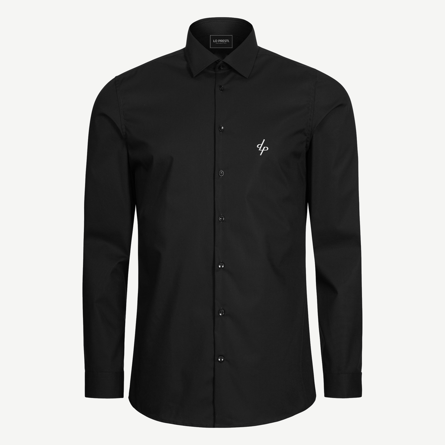 LO PRESTI SHIRT BLACK WITH SILVER BUTTONS